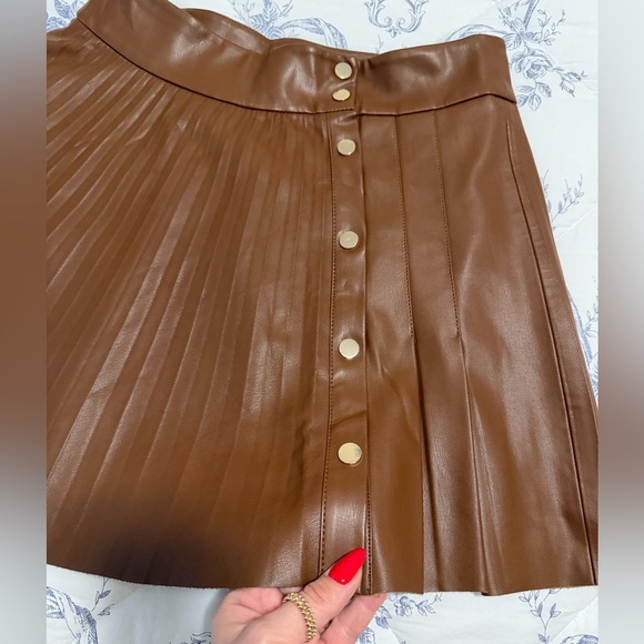 Zara Brown Mini Skirt with Button Accents - Picture 4 of 8